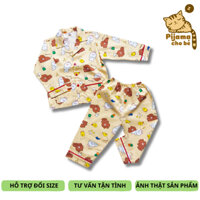 Pijama cho bé trai bé gái vải Thô mịn đẹp hút mồ hôi size cho bé 1-9 tuổi 10-40kg