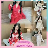 Pijama Cho Nữ Nhiều Mẫu Siêu Xinh, Đồ Bộ Tay Dài Lụa Xước Thiết Kế