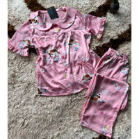 Pijama cổ sen lụa satin Pháp