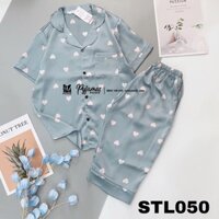 Pijama lửng xanh trái tim