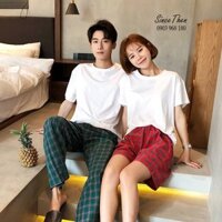 pijama nam nữ, đồ ngủ đôi nam nữ cotton ngắn, hàng có sẵn - Since Then