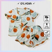 Pijama nữ mặc nhà đồ bộ đùi lụa latin cao cấp viền sóng D'LYDIA DN09