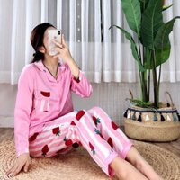 Pijama satin phối màu