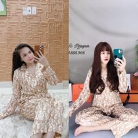 Pijama tay dài quần dai đior