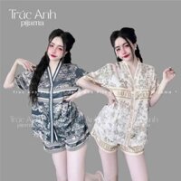 Pijama tay ngắn Lụa Latin, độ bộ nữ quần đùi, đồ ngủ nữ tay ngắn mặc nhà hay dạo phố hottrend 2025