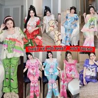 pijama tay ngắn lụa xước thiết kế mới nhất siêu nhiều mẫu, đồ bộ nữ hot trend , pijama nữ giá rẻ freeship