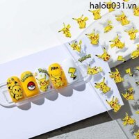 Pikachu Làm Móng Miếng Dán 3D Ba Chiều Nổi Pokemon Trẻ Em Hoạt Hình Decal Móng Tay Trang Sức Họa Tiết Nhỏ