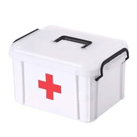 Pill Box PP Household Medicine Box Medicine Storage Box (Color : White, Size : L27CM)