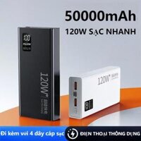 pin 120W Sạc dự phòng (Sạc nhanh PD 20W Max 50000mAh) Sạc đồng thời hai cổng 1A1C Xiaomi Huawei thông dụng