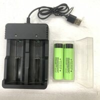 Pin 18650 3,7V lithium 3400mAh Hộp 2 Viên Kèm Bộ Sạc Đôi Đa NăngTự Ngắt  [ Kho hàng giá rẻ VN ]
