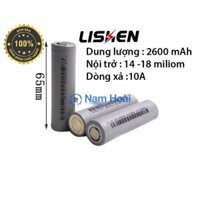 Pin 18650 Lishen 2500mah 5C (Mẫu Mới 2024 Màu Xanh Lá)(Cam kết đúng dung lượng 100%)