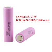 Pin 3.7v 18650 dung lượng 2600mah samsung có mạch bảo vệ (ICR18650 26FM 2600mAh 1 VIÊN PIN MỚI)