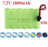 Pin 7.2v Ni-Cd 1800mAh pin sạc dùng cho xe điều khiển cổng nối SM tặng kèm cáp sạc