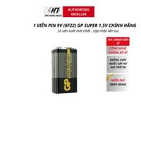 Pin 9V GP , Pin Vuông GP 6F22 vỉ 1 Viên