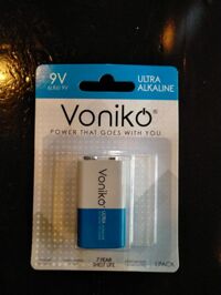 PIN 9V VONIKO USA ALKALINE 6LR61T VỈ 1 VIÊN