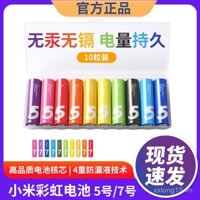 Pin Alkaline AA AAA Xiaomi Rainbow, pin khô cho đồ chơi, chuột, điều khiển từ xa TV, điều hòa, khóa cửa