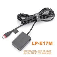 Pin ảo Dummy KingMa LP-E17 M Type C dùng cho máy ảnh Canon EOS 760D, 750D, 200D, M3, M5,M6 ( trừ RP, 77D, 800D. 850D)