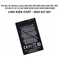 Pin BL-5J Nokia Lumia 520 525 530 620 Asha 200 201 302 C3-00 X1-01 X1-00 5228 5230 5233 5235 5800 N900