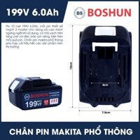 Pin boshun 199VF 10 Cell Mạch 3 mosfet  chính hãng - Pin máy khoan, máy mài, máy siết chân pin phổ thông  4cm .