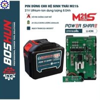 Pin Boshun 20 CELL dung lượng 8AH, Mạch 4 mosfet dòng xả cao, Chân pin phổ thông, máy chính hãng giá tốt