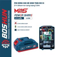 Pin Boshun 5 Cell ABS – Vỏ pin chống cháy nổ – Có đèn báo pin – Pin máy khoan, máy mài, máy siết bulong, máy rửa xe,…