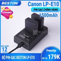 Pin Canon LP-E10  1500mAh cho máy ảnh Canon 3000D 1500D 1300D 1200D 1100D Rebel T3 T5 T6 Kiss X50 X70