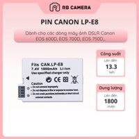 Pin Canon LP-E8 dung lượng cao cho các dòng máy ảnh DSLR Canon EOS 600D, 700D, 750D,..pin nhỏ gọn dễ sử dụng