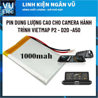 Pin cho camera hành trình Vietmap A50 - A45 - D20 - P2 - WDR X008 1000mah5034, Pin Xiaomi Yi Car 250mah