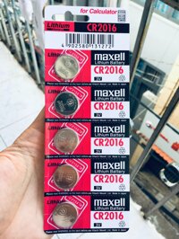 Pin CR2016 Maxell Lithium 3V vỉ 5 viên