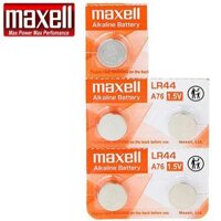 Pin cuc ao chính hãng Maxell LR44 Alkaline cho đồng hồ, thiết bị điện tử - 5 Viên