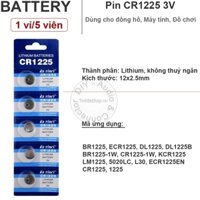 Pin cúc áo CR1225 Pin máy tính 1225 1 vỉ 5 viên - Lithium battery 3V CR1225