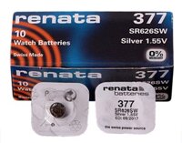Pin cúc áo Renata Silver Oxide bạc SR626SW – 377