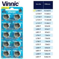 Pin cuc ao VINNIC L1560F -LR9 625A - V625U -E625 -LR625G -MR9-PX625 dung cho đông hô đeo tay thiết bị điện tử - 5 Viên