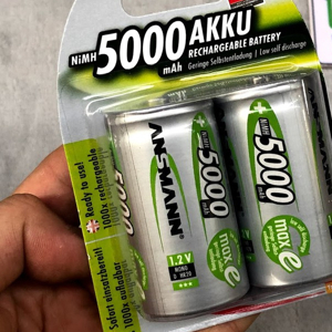 Pin đại sạc D ANSMANN 5000mAh NiMH HR20 BL2