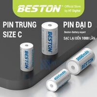 Pin đại sạc D, Pin Trung C BESTON 5000mAh (Vỉ 2 Pin) dùng cho bếp ga, dèn pin, thiết bị công nghiệp, thay thế pin con ó