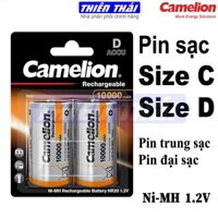 Pin đại sạc,pin trung sạc Camelion HR20(Size D),HR14(Size C),10000mAh,1.2V.pin bếp gas Âm,dùng cho Đèn Pin, đài radio.