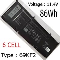Pin dell (ZIN) Genuine 86WH 69KF2 Battery For Dell XPS 15 9500 Alien M15 M17 Precision 5550
