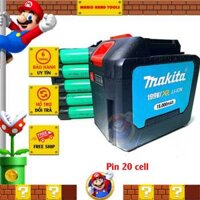 Pin đóng Makita 20 cell 21v, cell pin xanh Mạch 3 mosfet, chân pin phổ thông M21 4cm
