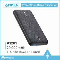 Pin Dự Phòng Anker PowerCore Metro Essential 20000mAh PD – A1281 sạc nhanh PD 18W cho iPhone, Samsung..