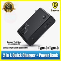 Pin dự phòng Baseus GaN 45w 10000mAh kiêm củ sạc Loại C PD Sạc nhanh USB cho MacBook Pro Laptop iPhone