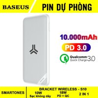 Pin dự phòng Baseus S10 Bracket Power Bank 10000mAh tích hợp sạc không dây  (10W Wireless 18W PD/ Quick Charge 3.0)