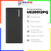 Pin dự phòng Energizer 20,000mAh /3.7V Li-Polymer - UE20012PQ - Bảo hành 2 NĂM - 1 ĐỔI 1