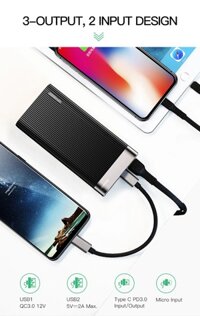 Pin Dự Phòng Hỗ Trợ Sạc Nhanh QC 3.0 Baseus (BS-20K) Cao Cấp Dung Lượng 20000mAh/ 18W