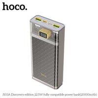 Pin dự phòng Hoco J103A 20000mAh QC3.0 22.5W, PD TypeC 20W, Màn hình LCD (Xám) - Phụ Kiện 1986