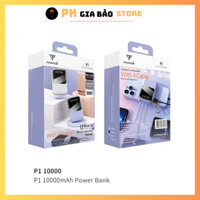 Pin dự phòng mini PHANTOM P1 nhỏ gọn 10000mAh tích hợp 4 cáp sạc - có 2 đen pin chiếu sáng (4 màu)