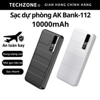 Pin dự phòng PD 20W AK112 10.000mAh pin tích điện thiết kế nhỏ gọn hiển thị phần trăm pin kèm cáp sạc Techzone Mall