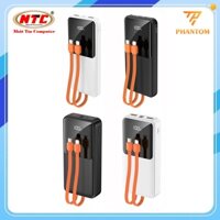Pin dự phòng PHANTOM P52 20000mAh / P51 10000mAh TypeC PD 20W & USB-A QC 3.0 22.5W, Kèm 2 Cáp sạc ra