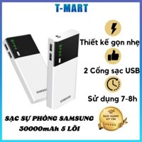 Pin Dự Phòng, Sạc Dự Phòng SamSung Có Đèn Led - Sạc Dự Phòng 30000 mAh Dung Lượng Cực Lớn Có Đèn Led Và Hiện Thị % Pin