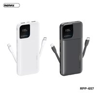 Pin dự phòng sạc được cho ip 15 Remax RPP-657 siêu mỏng 10000mAh tích hợp 2 cáp typeC và LN