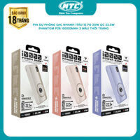 Pin dự phòng sạc nhanh cho iphone 15 PHANTOM P28 10000mAh thiết kế kiểu máy ảnh - hỗ trợ QC 22.5 và PD 20W (xanh, tím, xám)